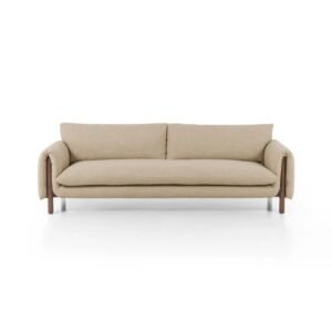 Linen Wood Arm 3-Seater Sofa