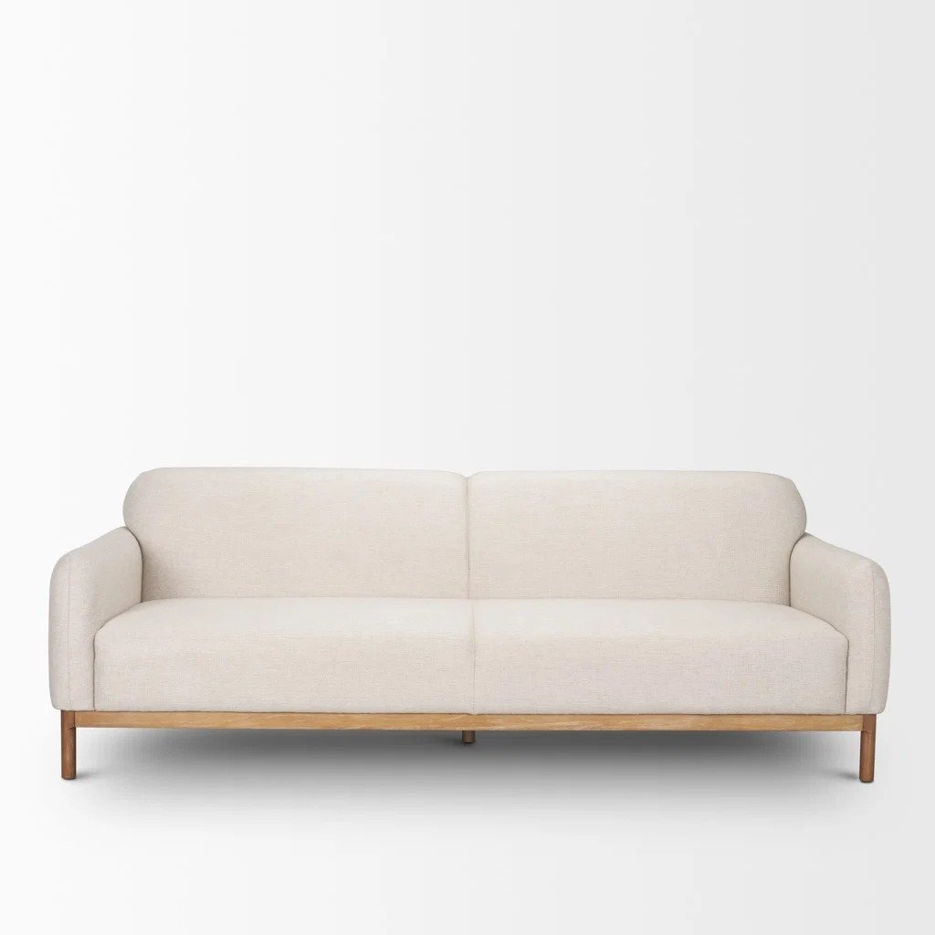 Contemporary Wood Base 3-Seater Sofa