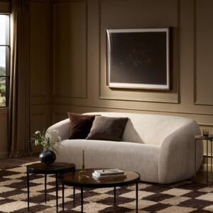 Curved Boucle 3-Seater Sofa