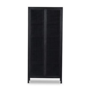 Black Cane Door Wardrobe