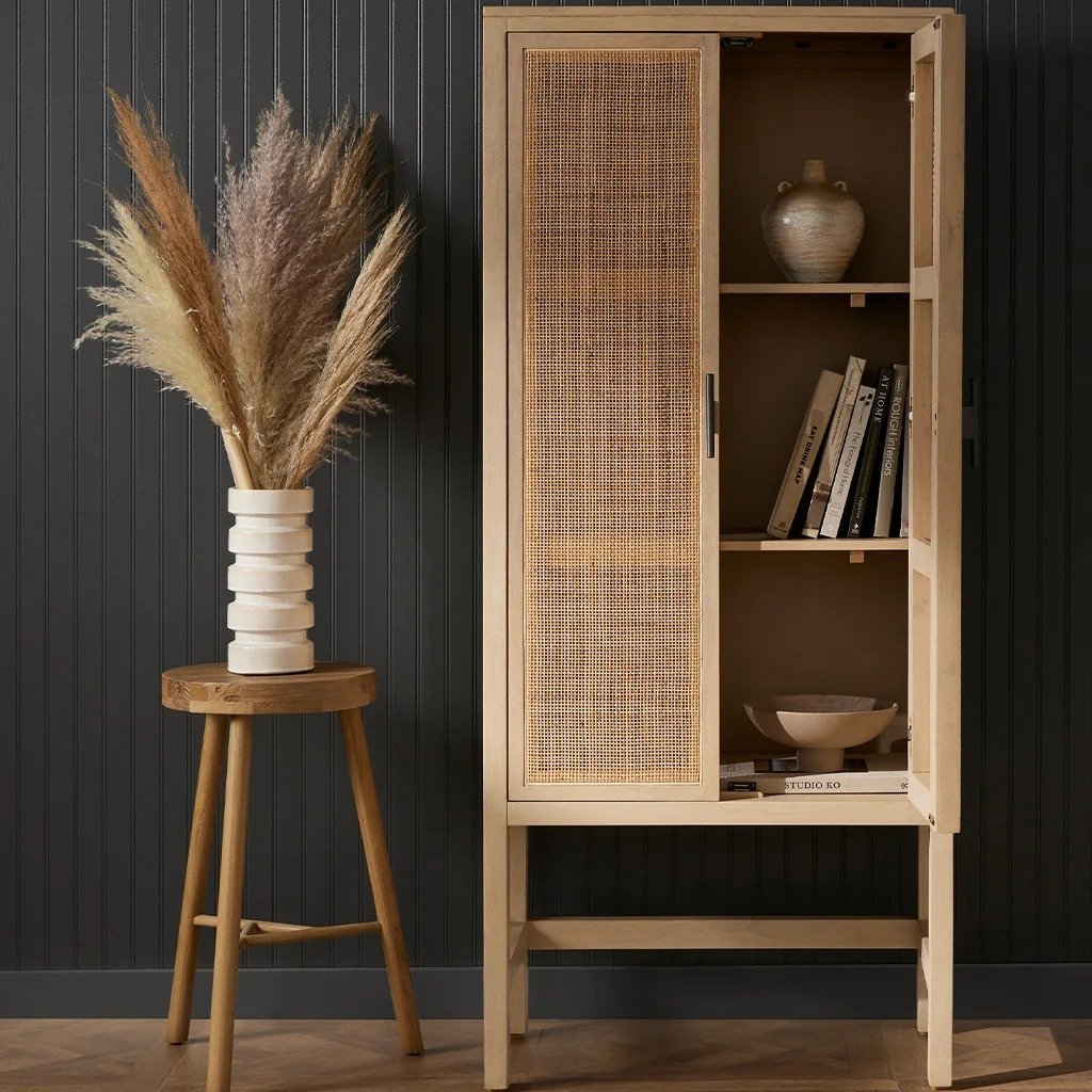 Natural Wood Tall Cabinet - Image 11