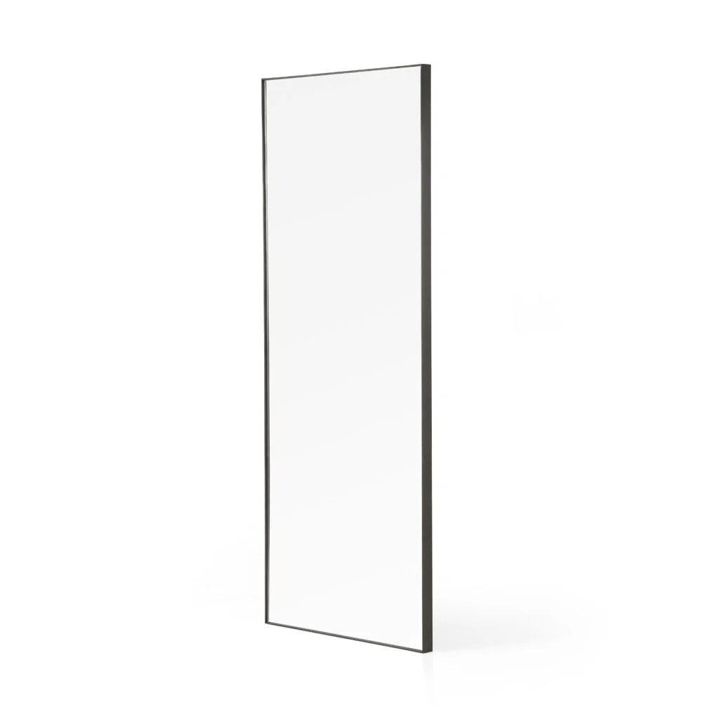 Slim Black Rectangular Mirror