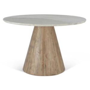 Natural Wood Pedestal Dining Table
