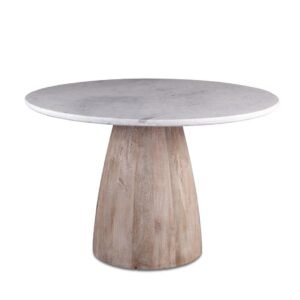 Weathered Wood Pedestal Dining Table